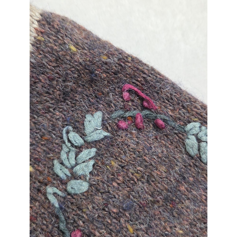 Vtg 2001 Hand Embroidered Sweater Hobbit Forest Cottage Christopher &‎ Banks S - Picture 10 of 11